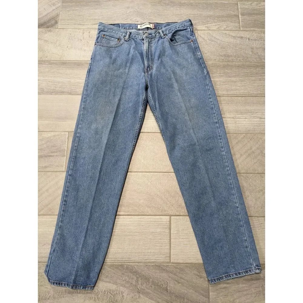 Levis 550 Jeans Men‎ 36x34 Medium Wash Relaxed Fit Tapered Leg Banner Tag